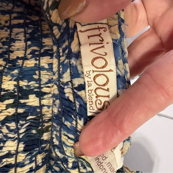 Frivolous by La Blend Boho Maxi Dress Medium Handmade 100% Cotton - Picture 4 of 8